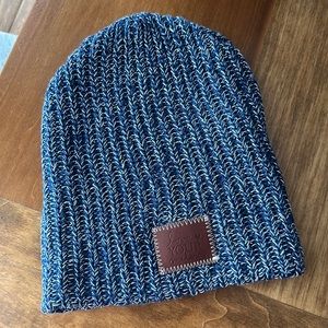 Navy and White Speckled Beanie